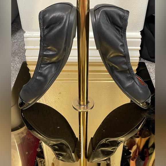 COACH BONNIE BALLET BLACK LEATHER PATENT CAP TOE 7.5 NEW WITHOUT TAGS - Picture 9 of 11